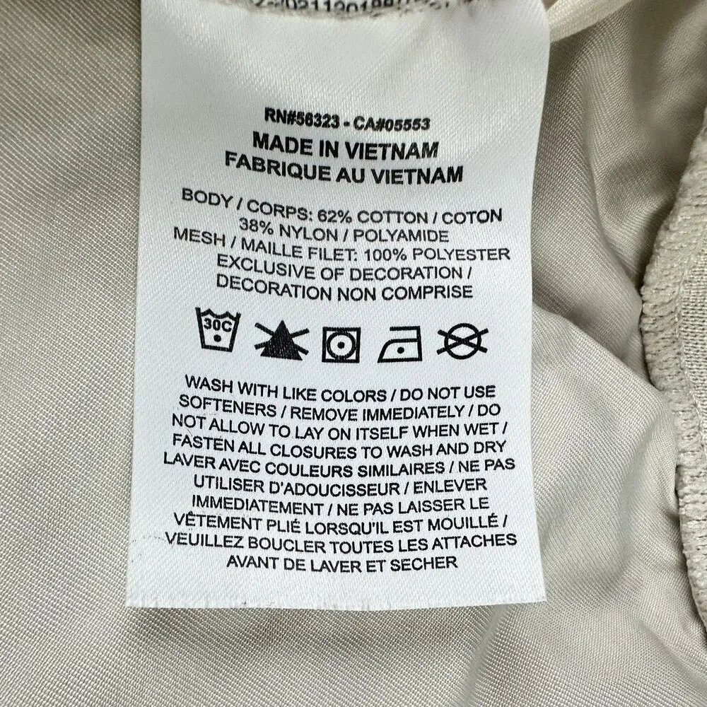 Nike Bomber Jacket Mens Large Cream Essentials Full Zip Lightweight Sportswear*